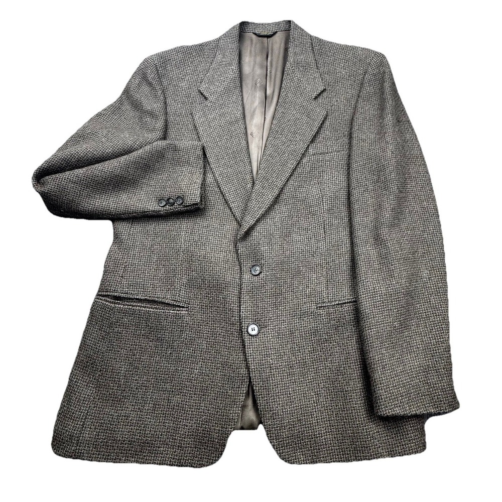 Givenchy Monsieur Vintage Mens Wool Tweed‎ Blazer Jacket Size 40R USA Brown